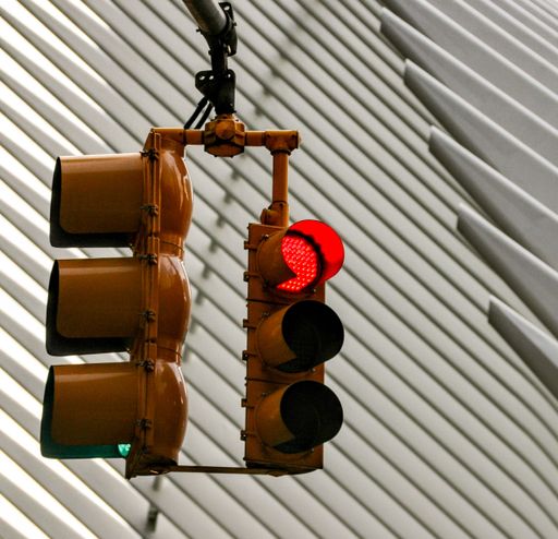 Traffic lights on the red light in New York City
