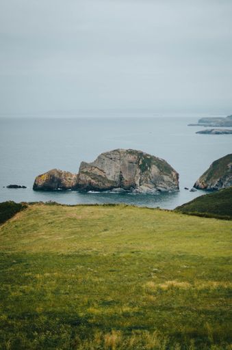 A picturesque seascape of Atlantic ocean coast near Cabo de Penas in Asturias, Spain