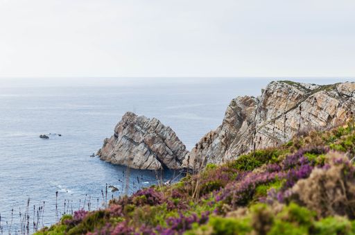 A picturesque seascape of Atlantic ocean coast near Cabo de Penas in Asturias, Spain