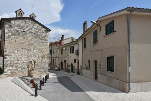 A narrow street in Pietracupa, a mountain village in the Molise region of Italy.