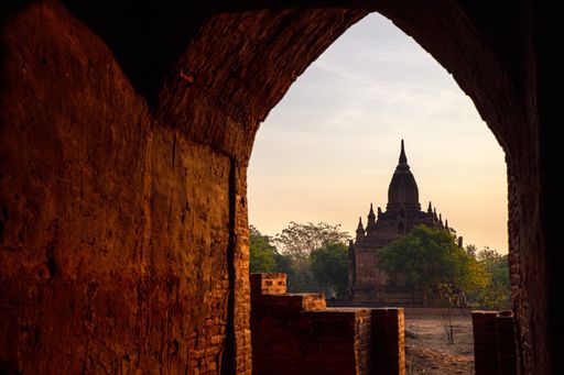 An amazing shot of an antique building in Old Bagan, Myanmar