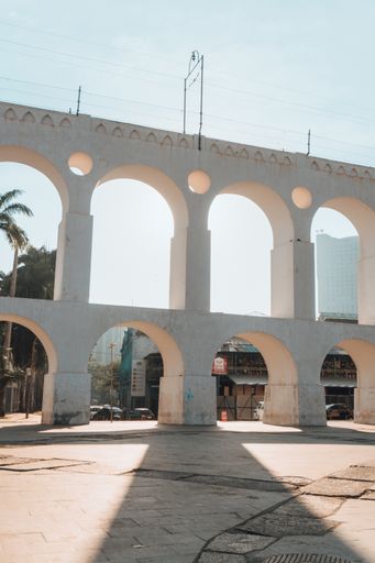 Beautiful shot of a tourist point in Rio de Janeiro, Lapa during the sunset.