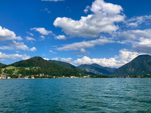 beautiful view of lake Tegernsee and the bavarian alps near Munich, Germany