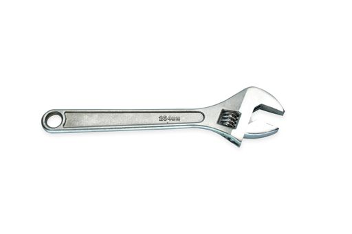 An adjustable wrench isolated on a white background