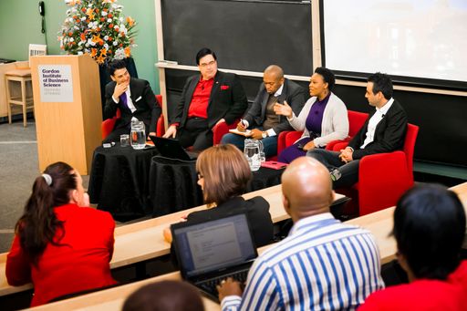 Johannesburg, South Africa - November 20, 2014: Diverse students attending a lecture in College Auditorium