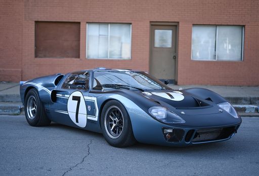 A gray Rare Ford GT40 vintage racecar classic sportscar automobile livery