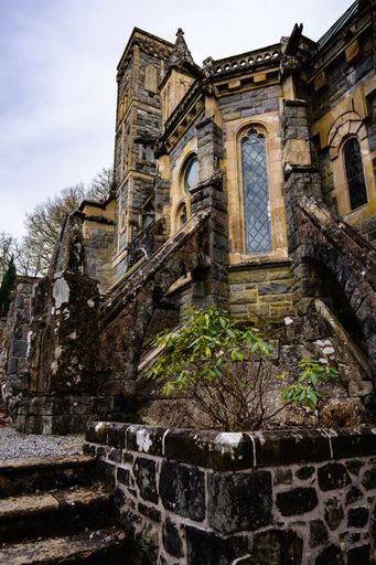 A vertical shot of the St Conan's Kirk in Scotland, United Kingdom
