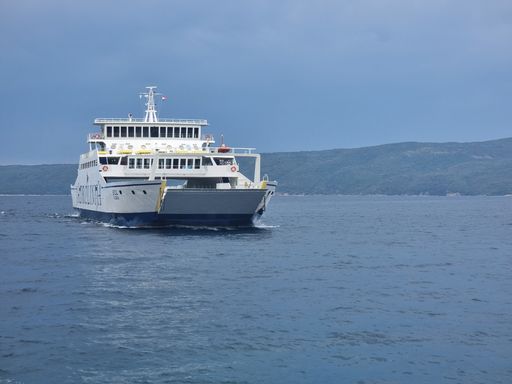 The Ferry boat Jadrolinija in Brestova port in Kvarner, Croatia