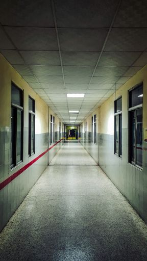 hospital corridor having horror feelings