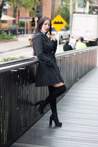 An elegant, fashionable woman in the street