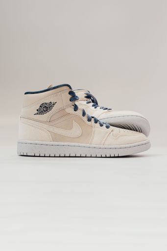 A vertical shot of bright Nike Air Jordan 1 High OG sneakers