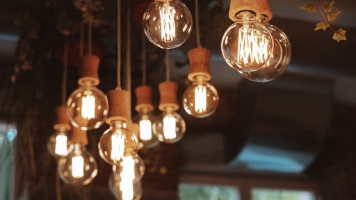 A closeup low angle shot of beautiful  lamps with an original design