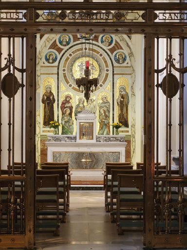 A beautiful vertical shot of a church interiors