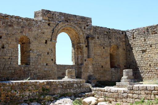Ruins of the Castillo de Loarre, famous medieval castle located in the province of Huesca (Aragon, Spain)
