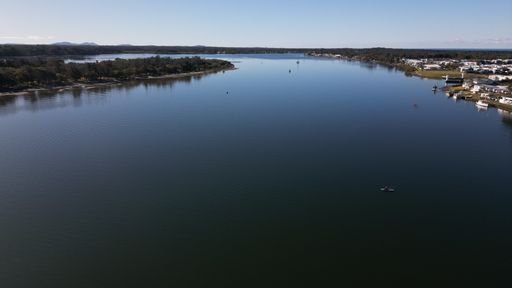 An aerial drone shot of Port Macquarie, NSW, Australia