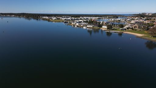 An aerial drone shot of Port Macquarie, NSW, Australia