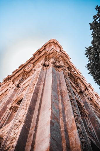 A low angle shot of the Catedral de Murcia Murcia Spain