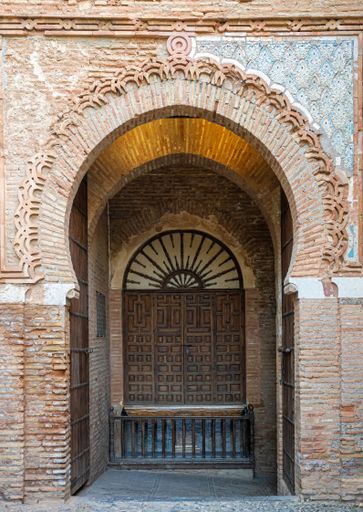 The Interior area of the Arab-style gate of justice in the Alhambra in Granada, Spain