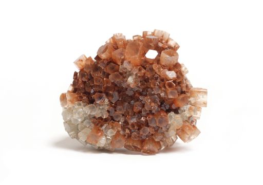 Chakra Stone Aragonite Carbonate Crystal Specimen Isolated on White