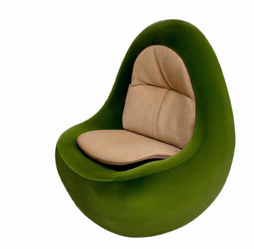 A beautiful shot of a green avocado armchair isolated on a white background