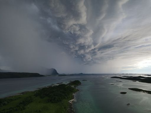 A mesmerizing cloudscape over a sea