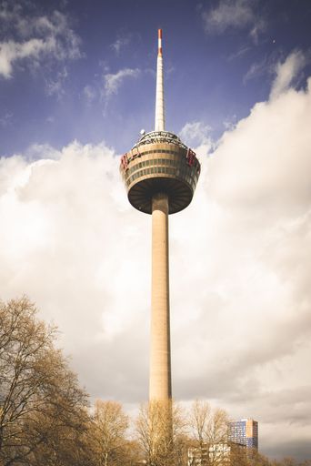 A vertical shot of a Television tower in Cologne, Germany