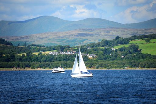 View across the Firth Of Clyde from Gourock, Scotland