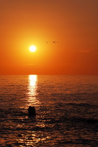 A beautiful scenery of the sunset at Belvedere Marittimo in Italy