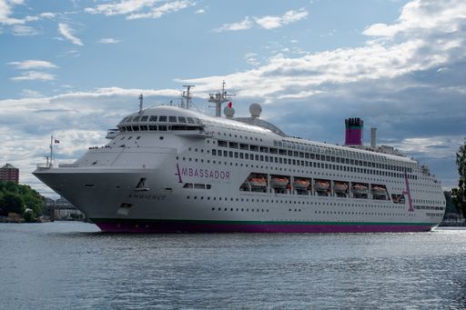 The Ambassador cruise line Ambience ship staying in the port of Stockholm, Sweden
