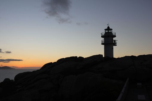 especial sunset in the Cantabrian sea seen from the lighthouse of Cape of Punta Roncadoira