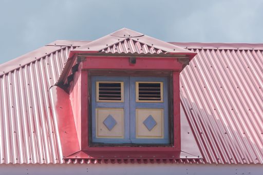 Guadeloupe, the Saintes islands, typical houses in the village