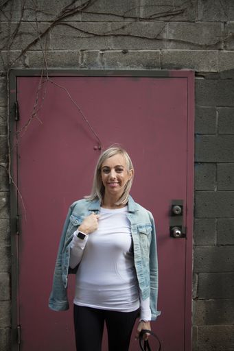 Model posing for photos in buffalo NY as a serious of photoshoots