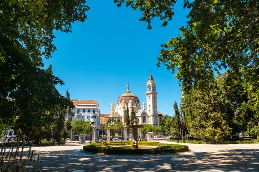 The Church of Saint Manuel and Saint Benedict seen from the Retiro Park in Madrid, Spain