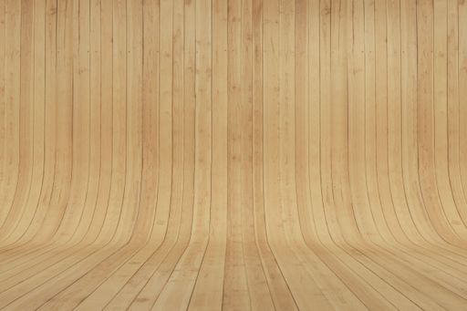 The curved wooden parquet backdrop - A good background for displaying objects