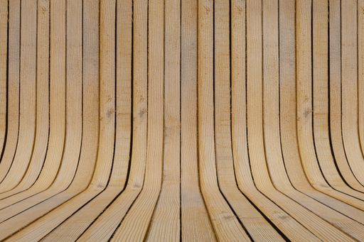 The curved aged wooden parquet backdrop - A good background for displaying objects