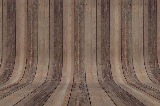 The curved aged wooden parquet backdrop - A good background for displaying objects