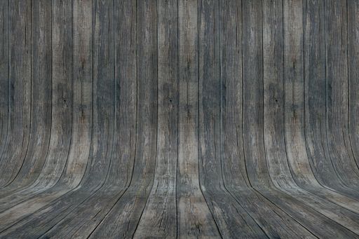 The curved gray aged wooden parquet backdrop - A good background for displaying objects