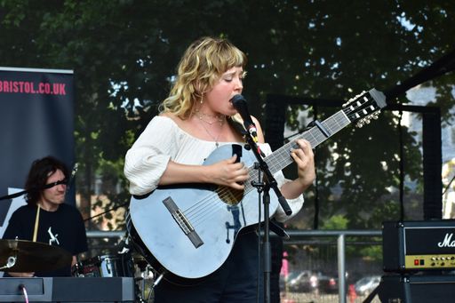 Indie singer and songwriter Pem on stage at the Bristol Harbour Festival Bristol UK July 16 2022