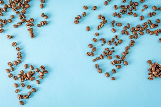 world map, countries made with coffee beans, international coffee day