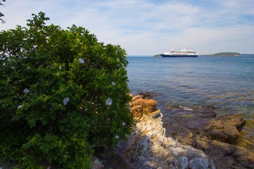 A beautiful view of Frenchman Bay from the Shore Path in Maine