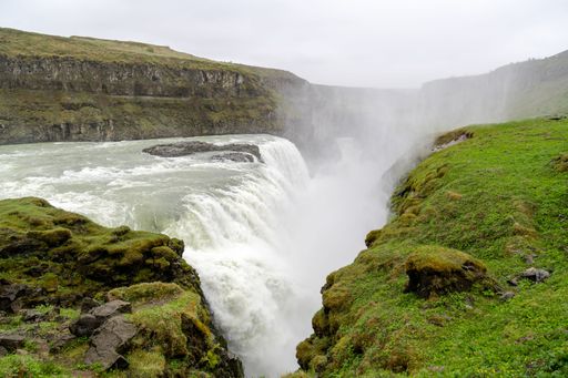 A scenic view of Gullfoss (Golden Falls) in Iceland