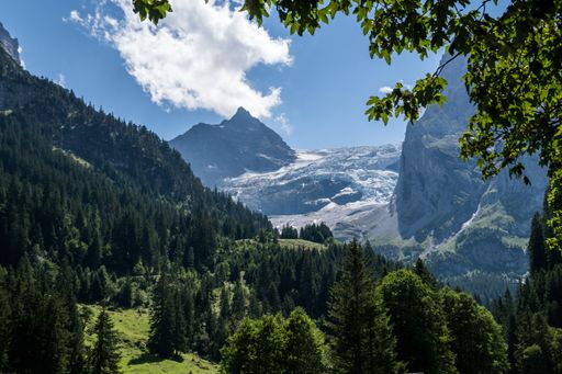 A scenic shot of mountains under the beautiful sky