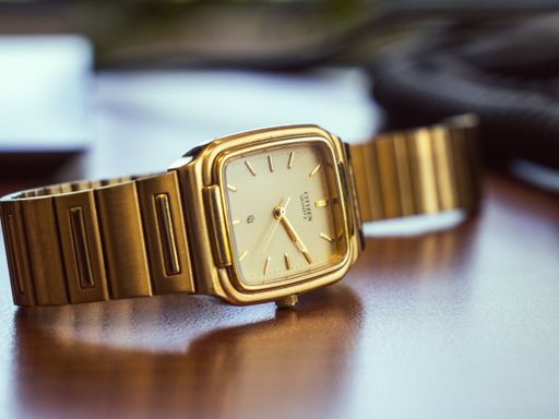 A closeup shot of a vintage watch on a table