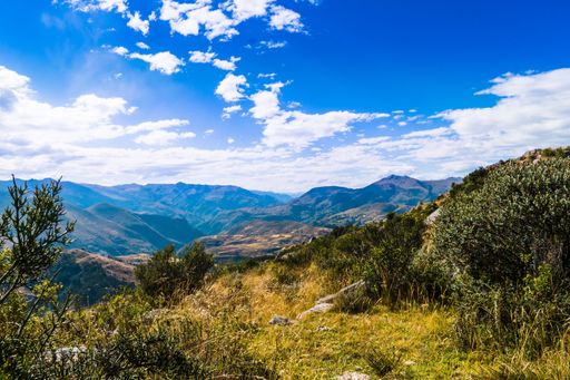 An Andean landscape in the Cusco region, Peru