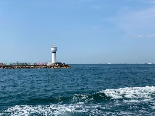 A beautiful shot of the Kadikoy lighthouse by the Bosporus Strait, Istanbul, Turkey
