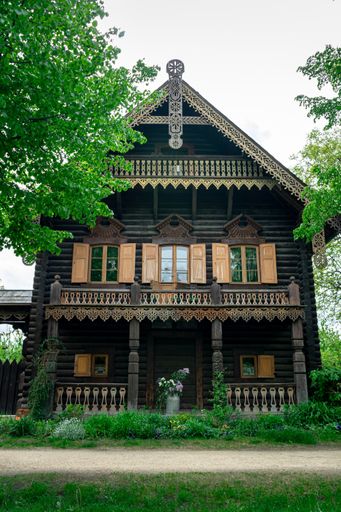 POTSDAM, GERMANY May 12, 2020. Wooden house, Alexandrowka village military colony.