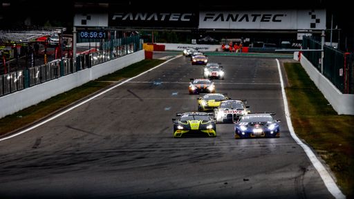 The race cars on the track during Formula 1 Rolex Belgian Grand Prix 2022