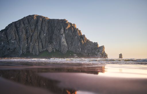 A beautiful shot of Morro Bay at sunset.
