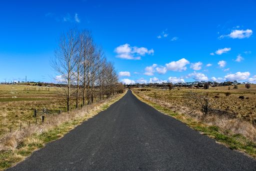 A highway road in the deserted valley at Glen Innes
