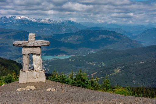 A beautiful shot of a stone construction in the mountains of Whistler in BC Canada